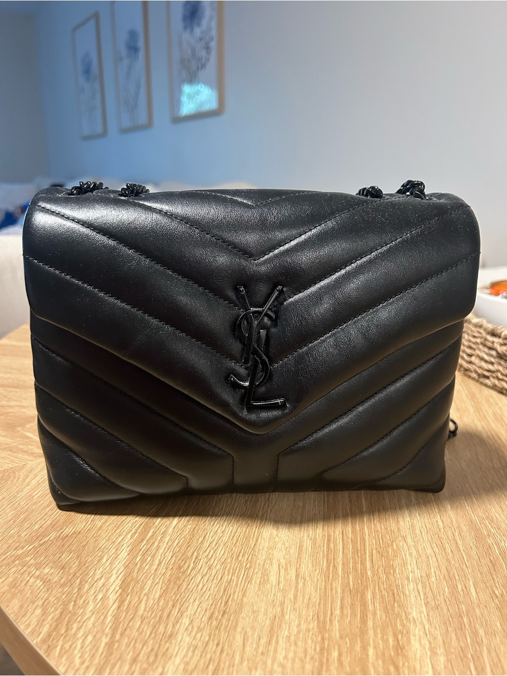 Authentic Saint Laurent Black LouLou Small Shoulder Bag